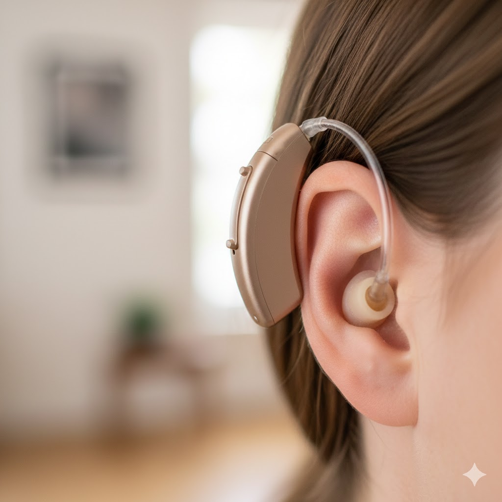 מכשיר שמיעה מאחורי האוזן